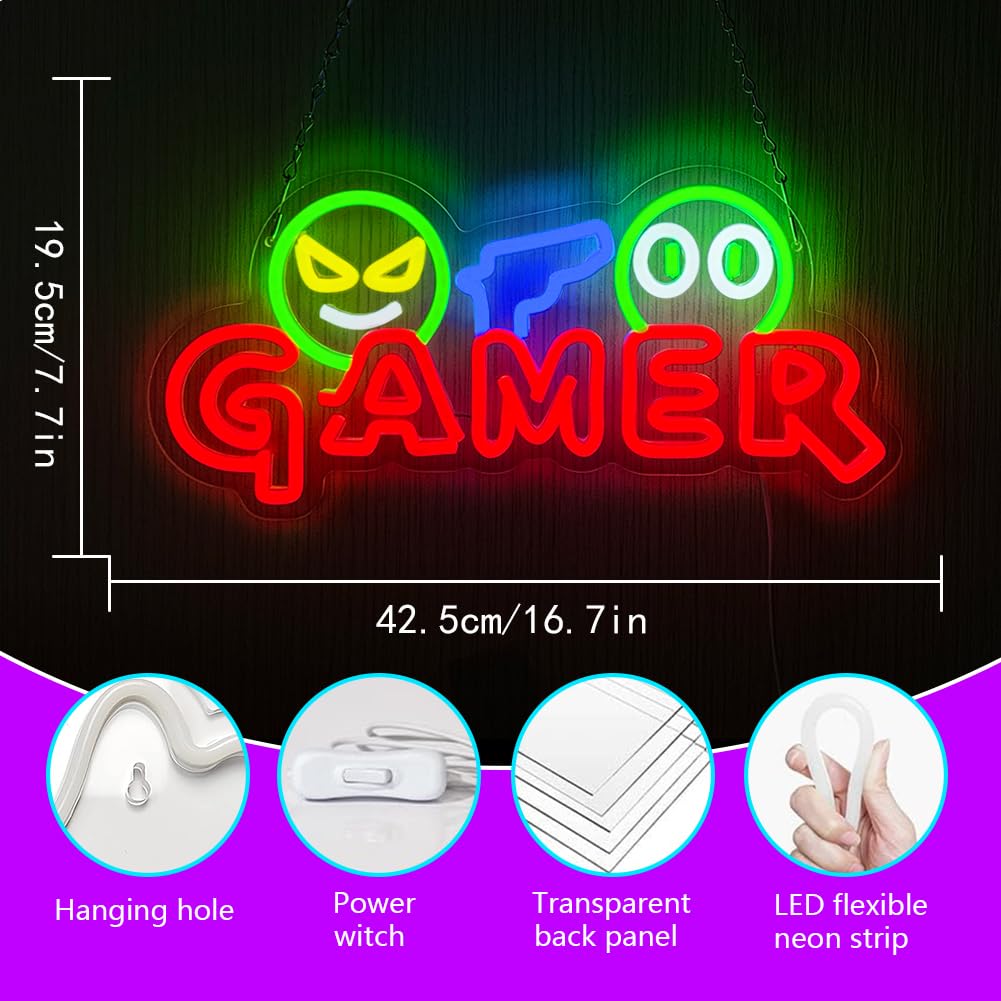 게이머 네온사인 LED 벽등 맞춤형 다채로운 게임 네온 - Party Games Baby Shower 리뷰 및 가격