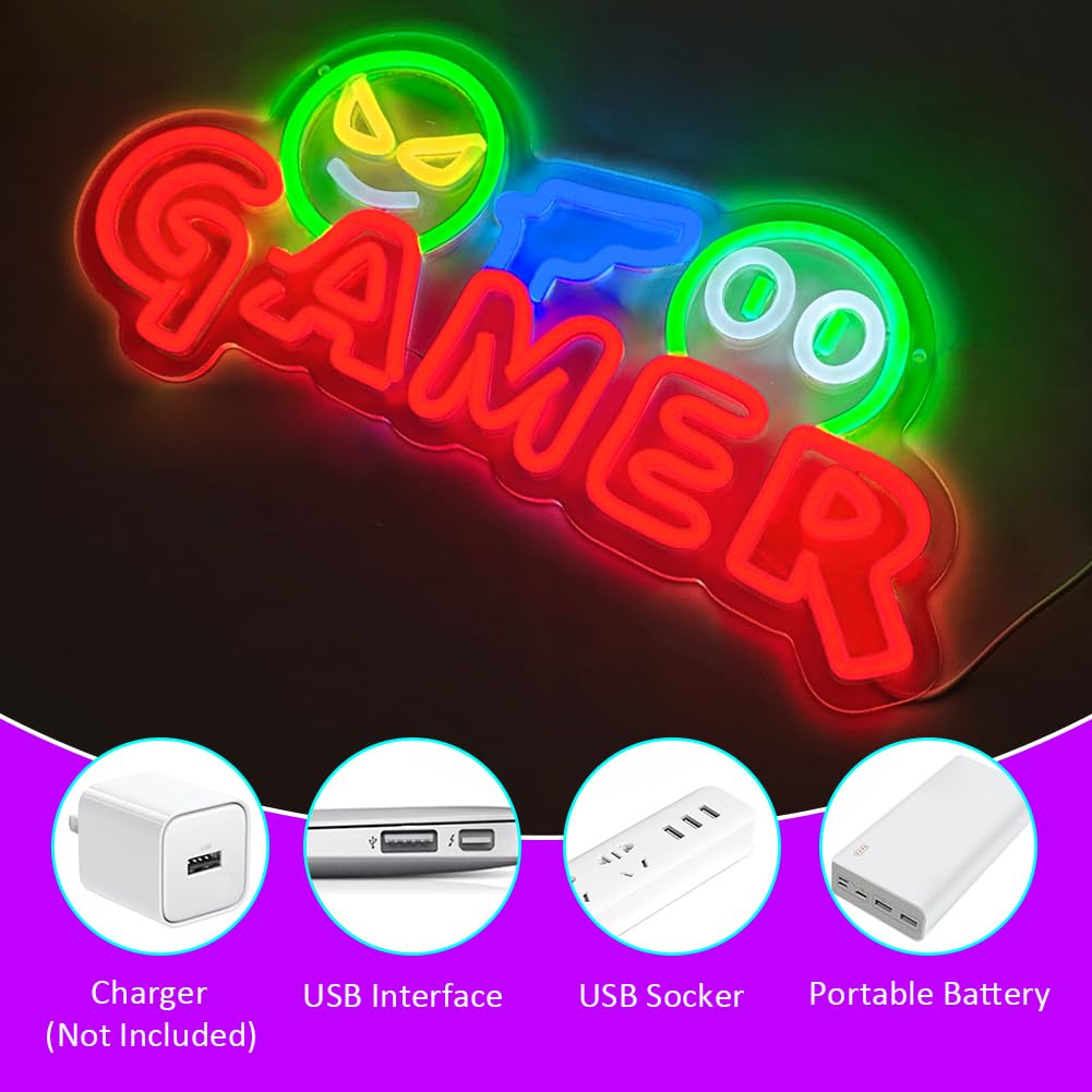 게이머 네온사인 LED 벽등 맞춤형 다채로운 게임 네온 - Party Games Baby Shower 리뷰 및 가격