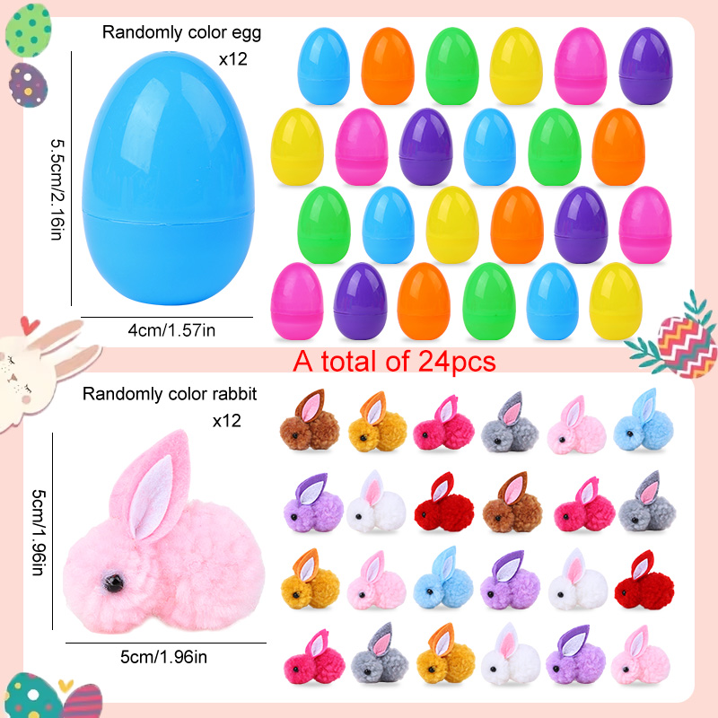 24개 귀여운 토끼 그림이 있는 부활절 달걀, 어린이  - Party Games Easter Egg 리뷰 및 가격