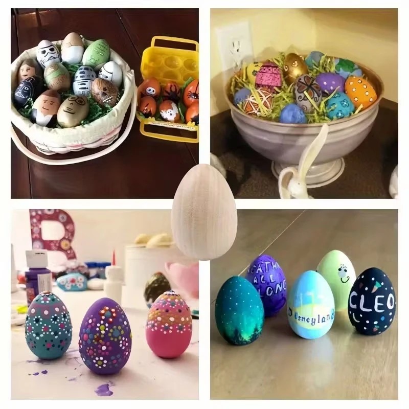 고품질 나무 부활절 달걀, 페인팅용 나무 달걀, 부활절 - Party Games Easter Egg 리뷰 및 가격