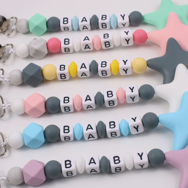 새로운 맞춤형 이름 아기 Teether 팔찌 식품 학년 - Party Games Baby Shower 리뷰 및 가격
