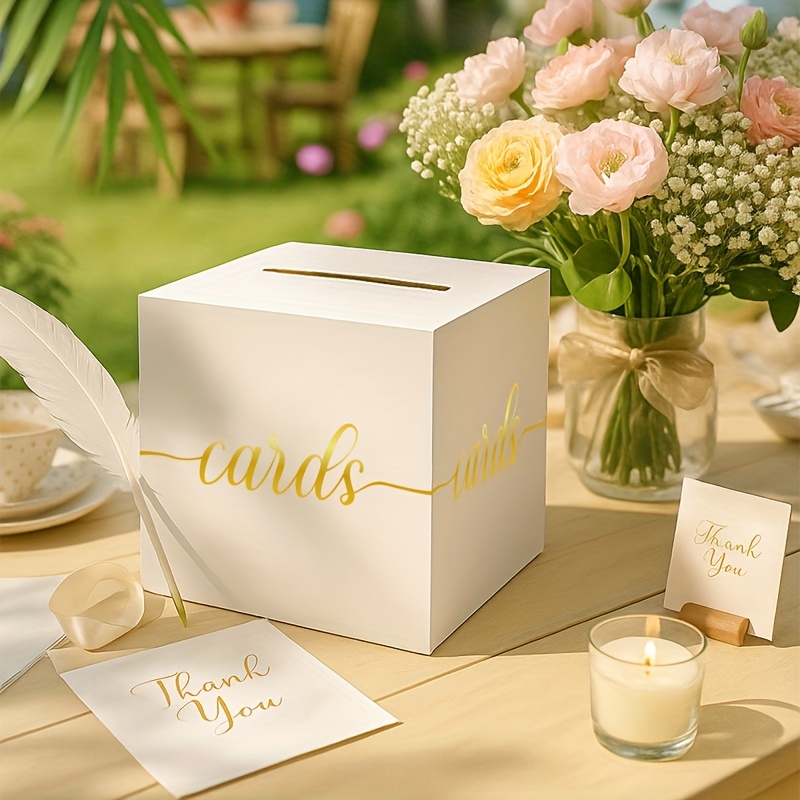4개입 화이트 웨딩 카드 금박 디자인 박스 포함 10장 - Party Games Baby Shower 리뷰 및 가격